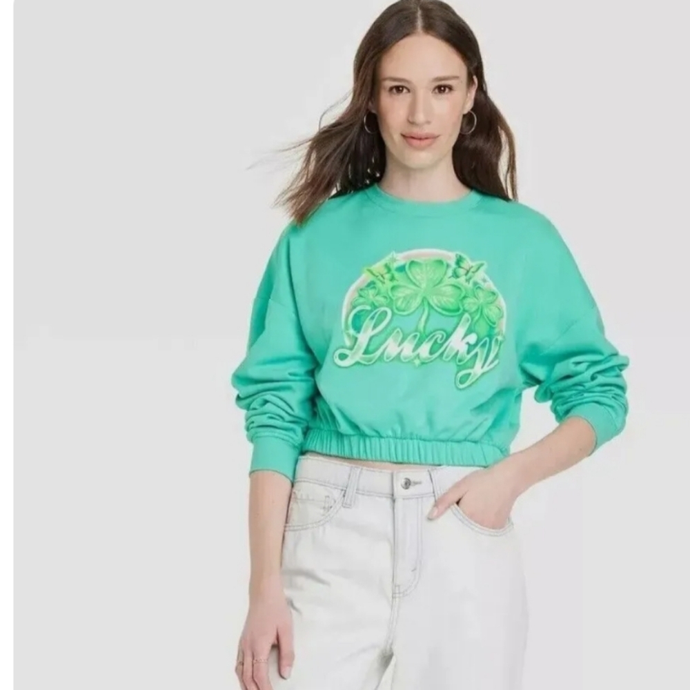 NWT / IML LUCKY  BRAND SWEAT SHIRT LARGE CROP STYLE
